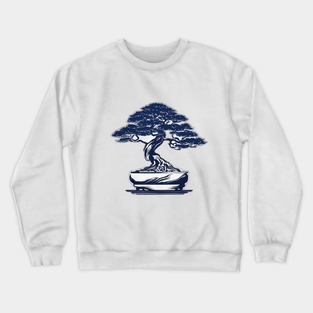 Majestic Blue Bonsai Tree Artwork No. 567 Crewneck Sweatshirt by cornelliusy